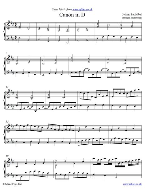 95 plus tax Help!. . Pachelbel canon in d piano sheet music pdf